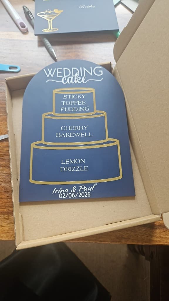 Cake Menu Sign